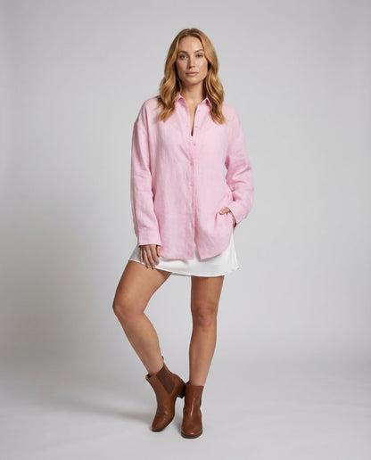 Camicia Lino Donna Maniche Lunghe con Polsini - Brentozzi