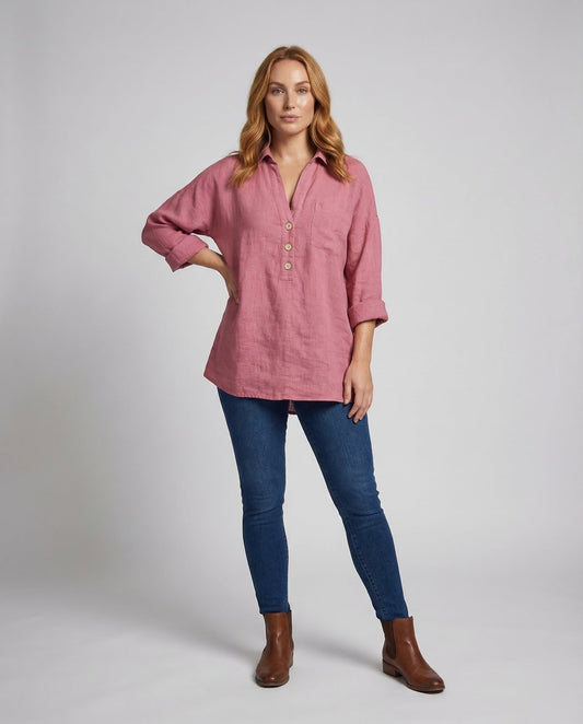 Camicia Donna Lino Bottoni Corti - Brentozzi