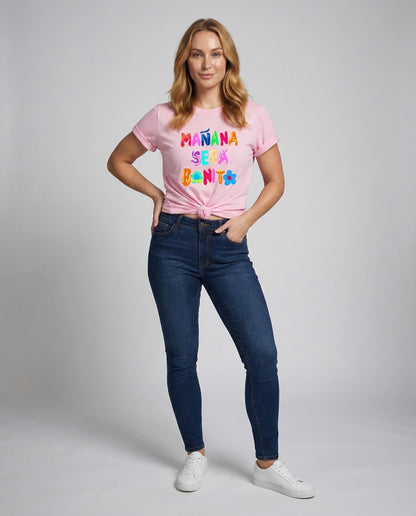T-shirt Donna Cotone Stampa Slogan Regular Fit - Brentozzi