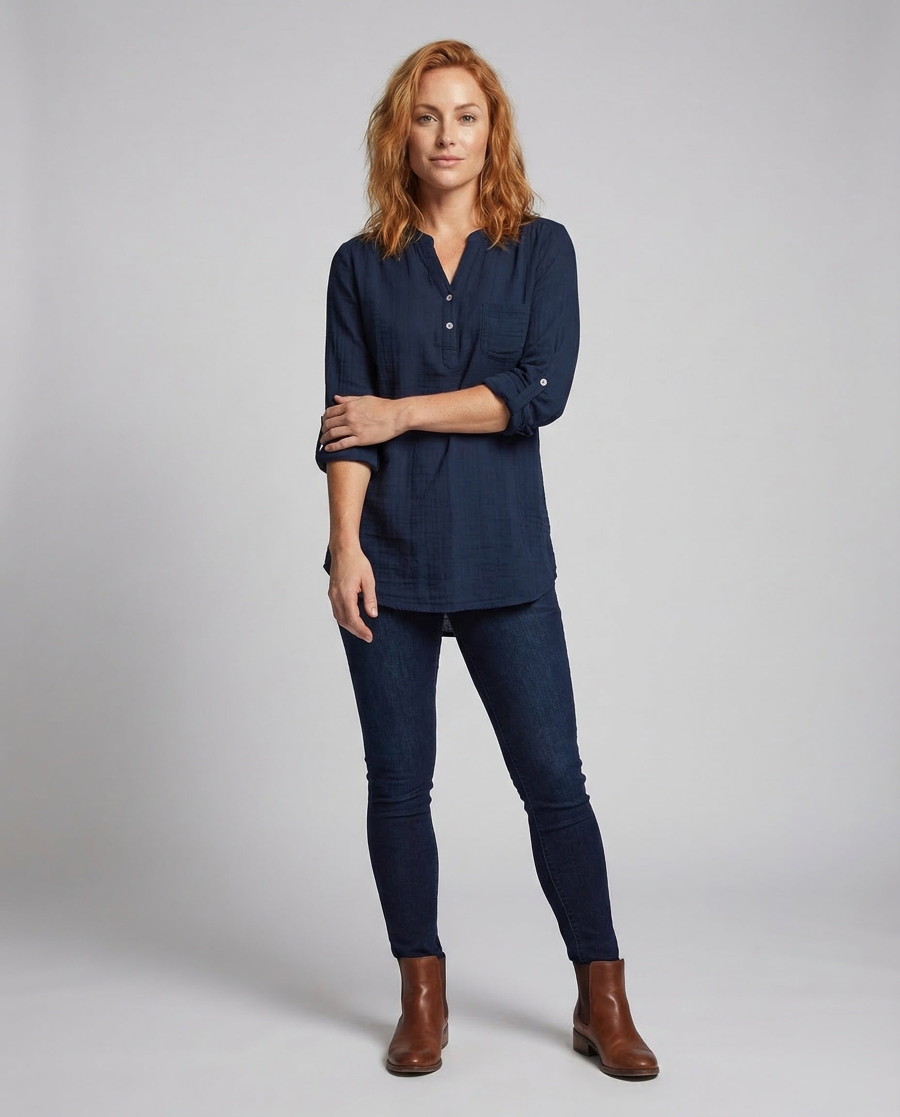 Camicia Donna in Mussola Scollo Tondo - Brentozzi