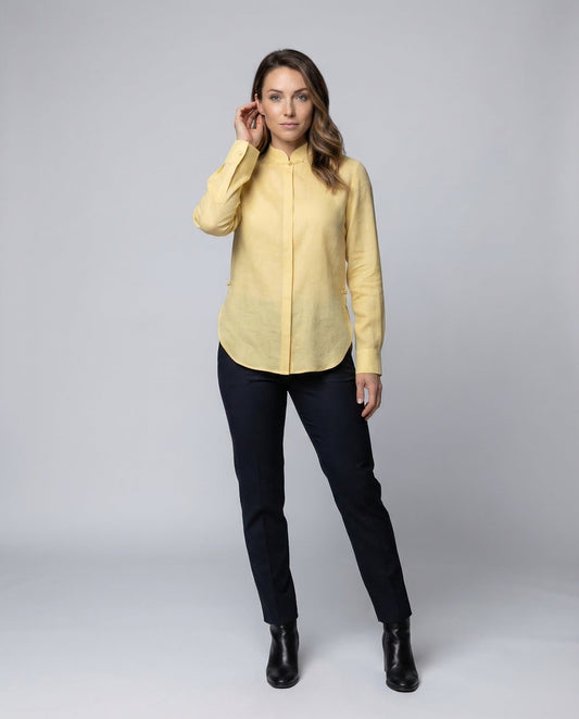 Camicia Donna in Misto Lino con Chiusura Nodo - Brentozzi