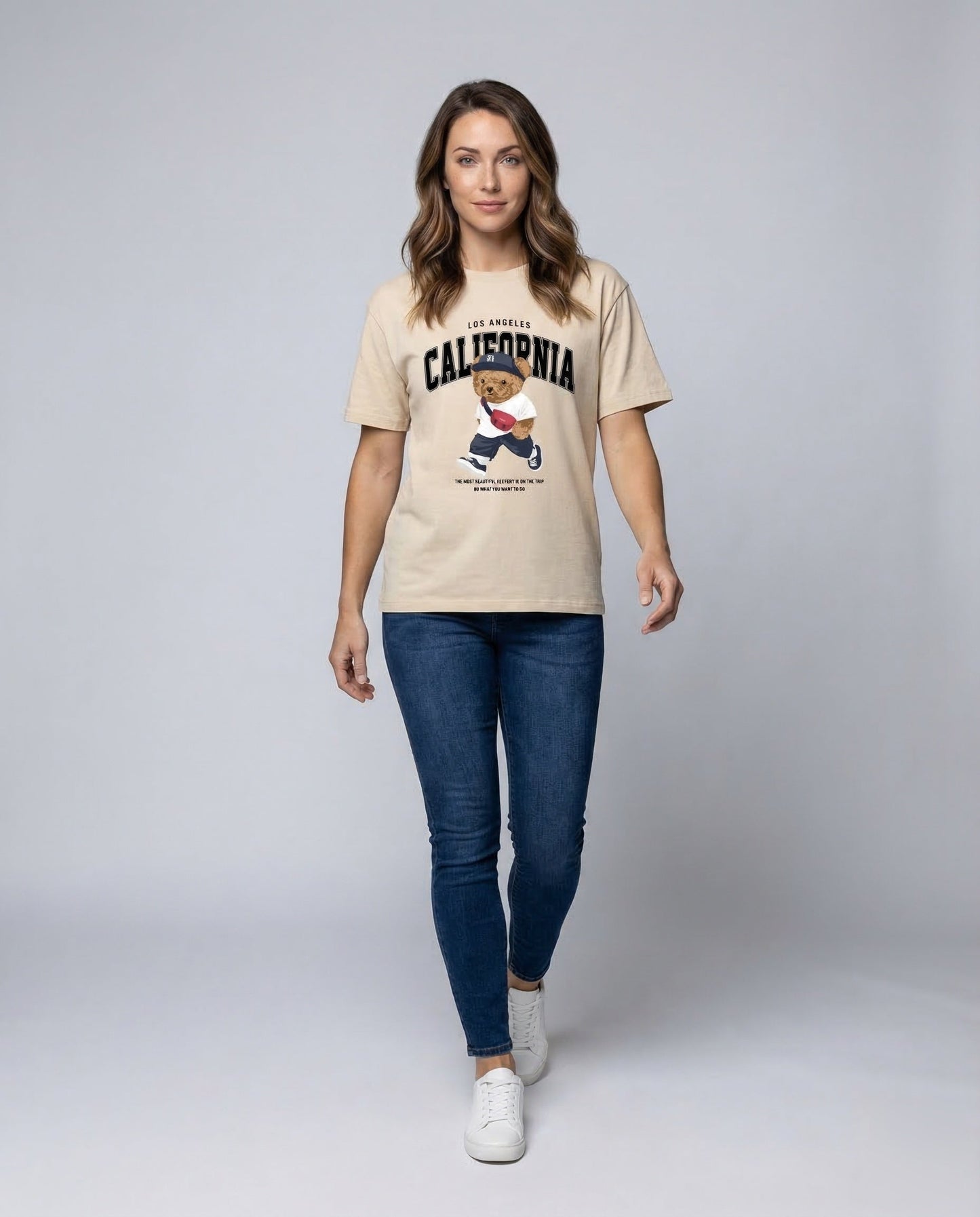 T-shirt Oversize Donna in Cotone Grafica Teddy - Brentozzi