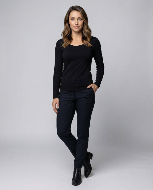 Maglia Donna Manica Lunga Cotone Jersey Svasata - Brentozzi