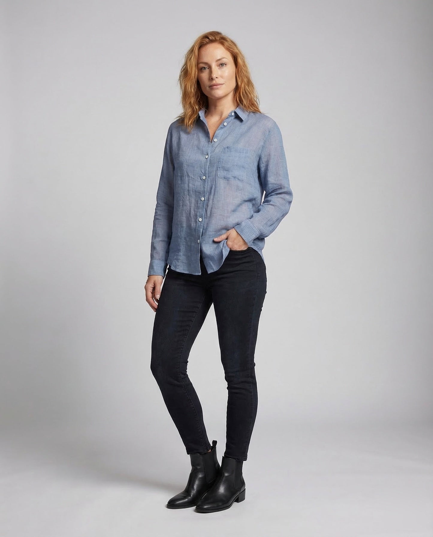 Camicia Donna Lino Taglio Boxy - Brentozzi