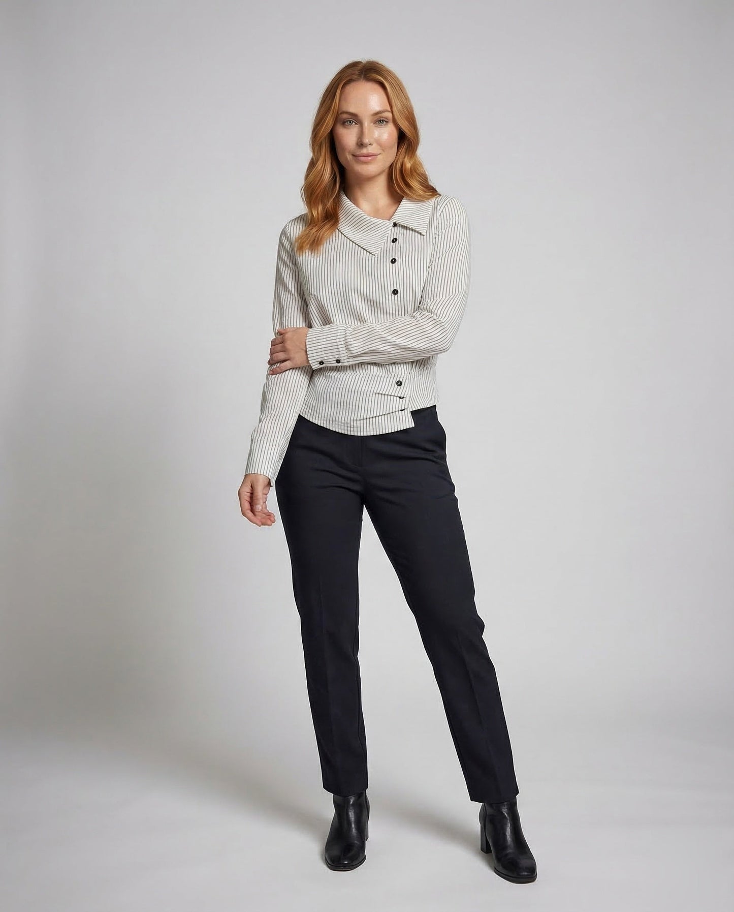 Camicia Donna a Righe con Patta Asimmetrica - Brentozzi