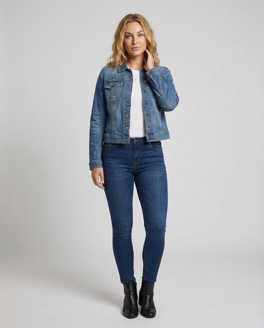 Giacca Trucker Donna Denim Stretch Taglio Slim - Brentozzi