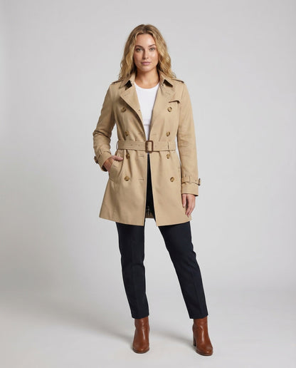 Trench Coat Donna Doppiopetto con Cintura in Vita - Brentozzi