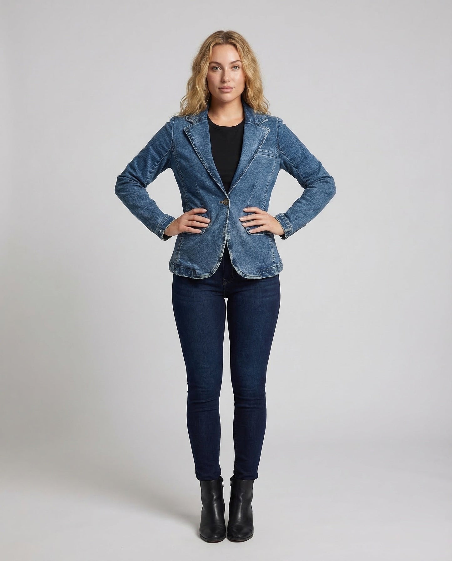 Blazer Jeans Donna Slim Tasche con Patta - Brentozzi