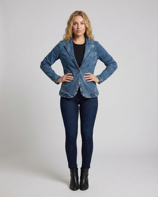 Blazer Jeans Donna Slim Tasche con Patta - Brentozzi