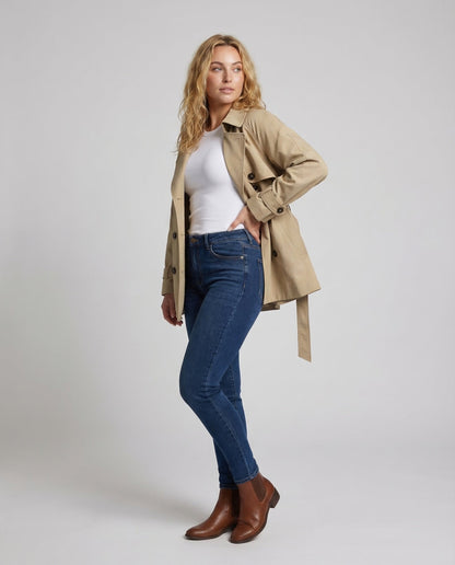 Trench Corto Donna con Cintura in Vita Slim - Brentozzi