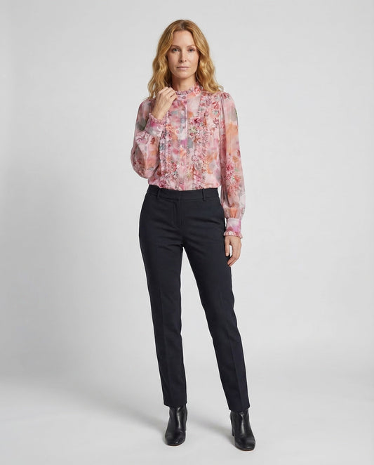 Blusa Donna in Chiffon Trasparente con Ruches Frontali - Brentozzi