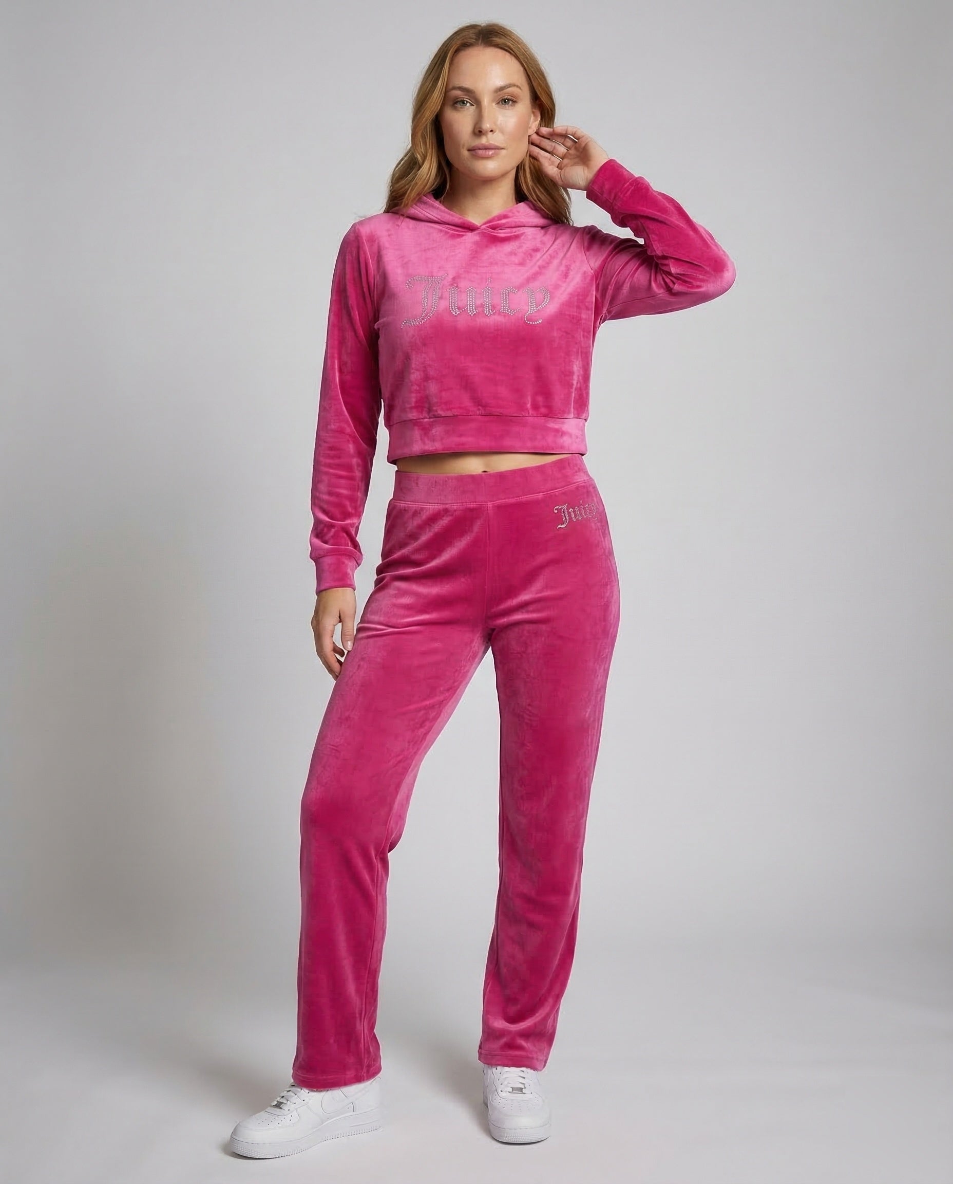 Tuta Jogging Donna in Velluto con Cappuccio - Brentozzi