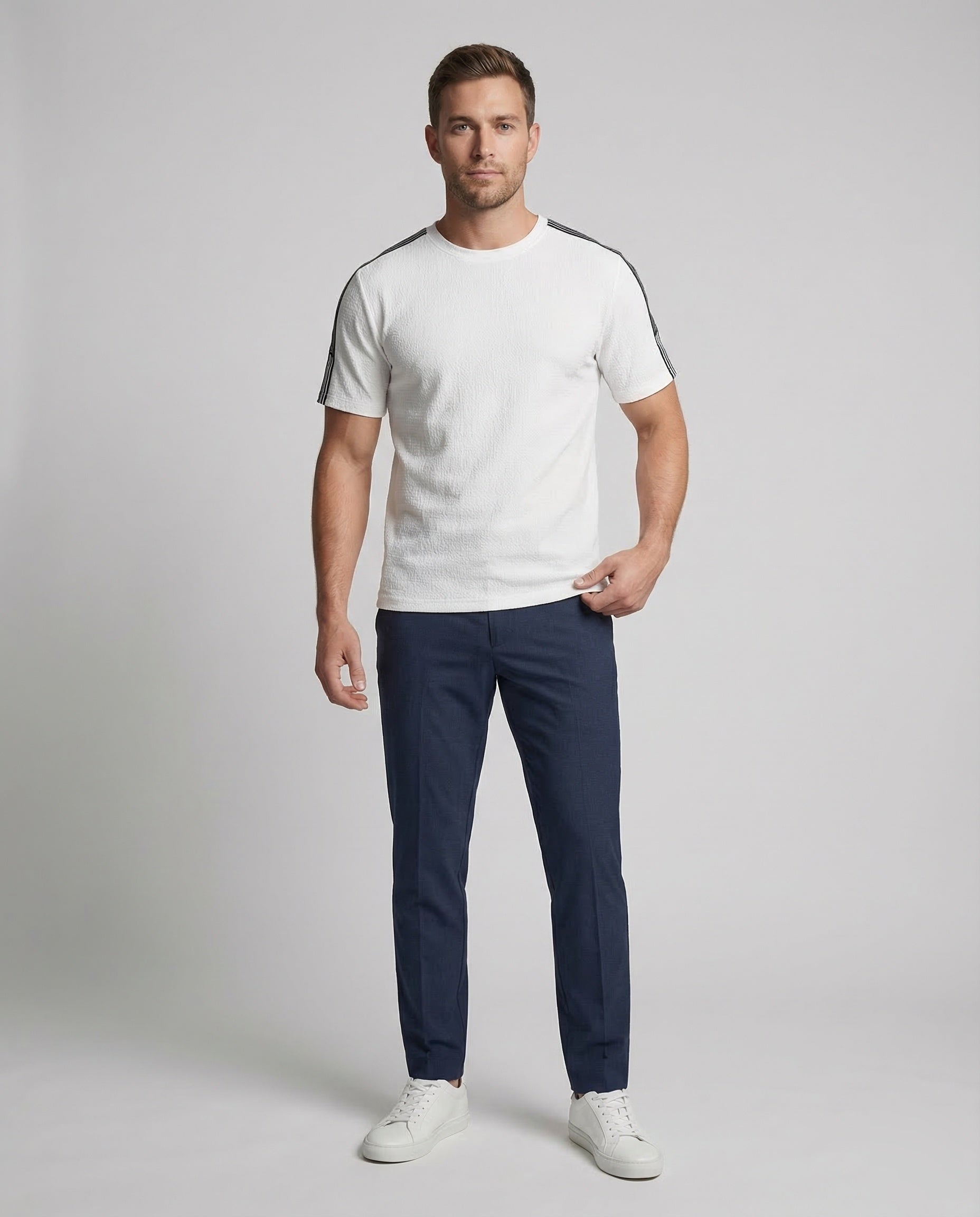T-shirt Uomo Oversize Spalle Strisce - Brentozzi