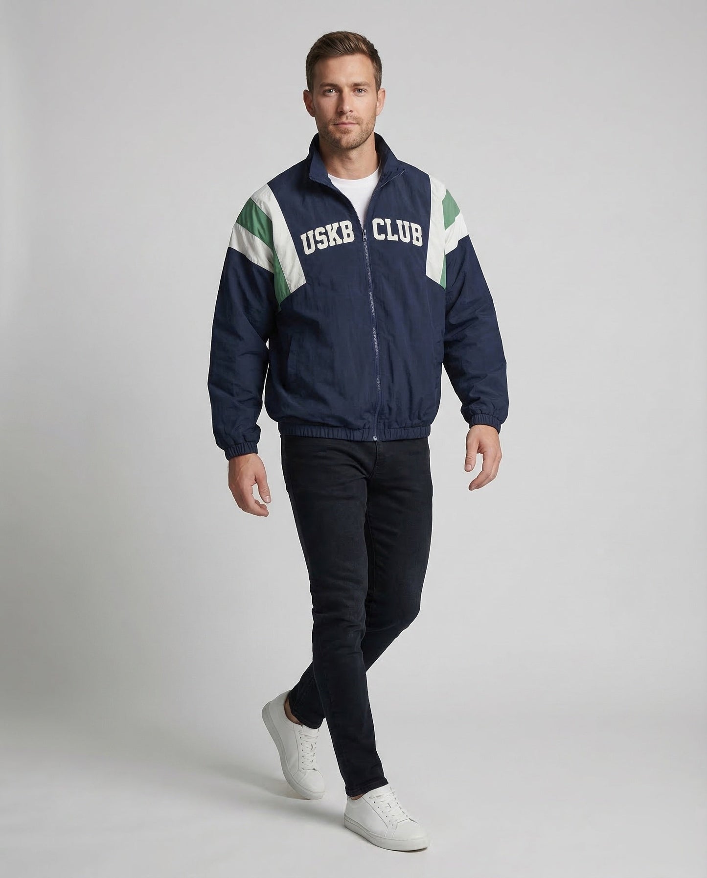 Giubbotto Unisex Windbreaker Retro College Vestibilità Regular - Brentozzi