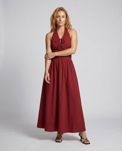 Abito Maxi Donna Senza Maniche Collo Halter - Brentozzi