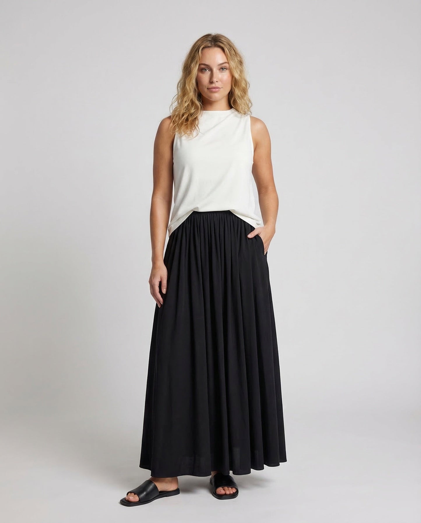 Gonna Lunga Donna in Chiffon Fluttuante Linea A - Brentozzi