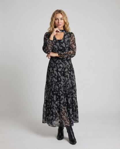 Abito Maxi Donna Stile Paisley Gonna a Balze - Brentozzi