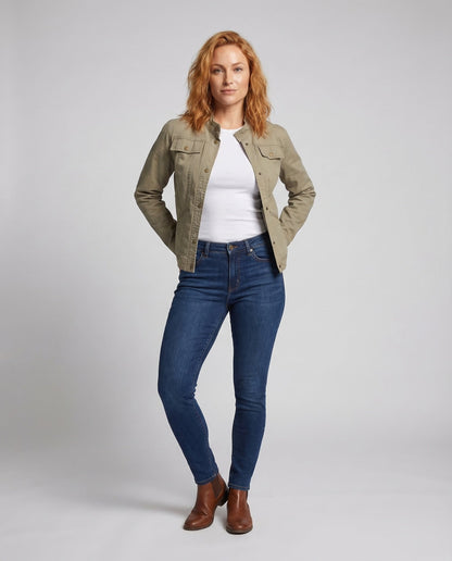 Giacca Donna in Twill Collo Alto Manica Corta - Brentozzi