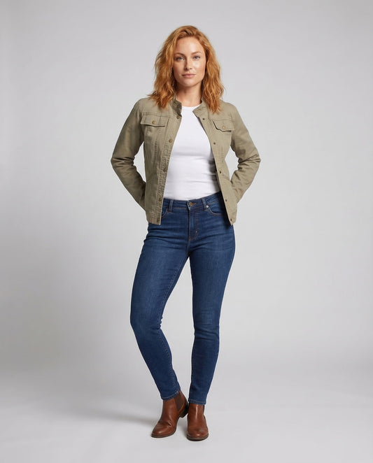 Giacca Donna in Twill Collo Alto Manica Corta - Brentozzi