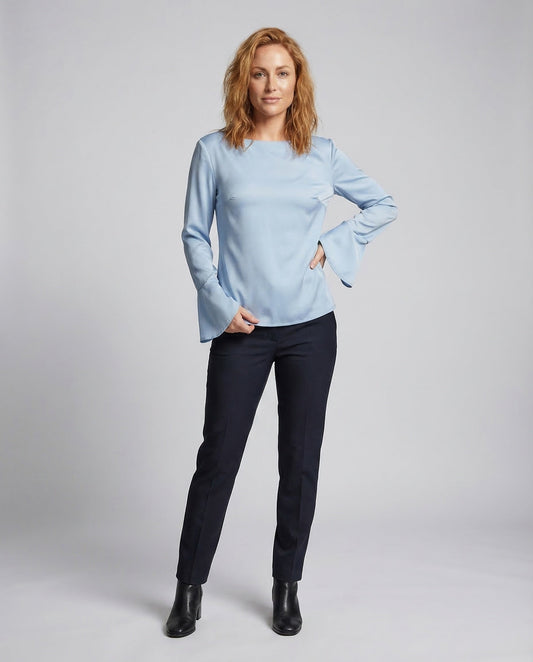 Blusa Donna Leggera Scollo Barca Maniche con Polsini - Brentozzi