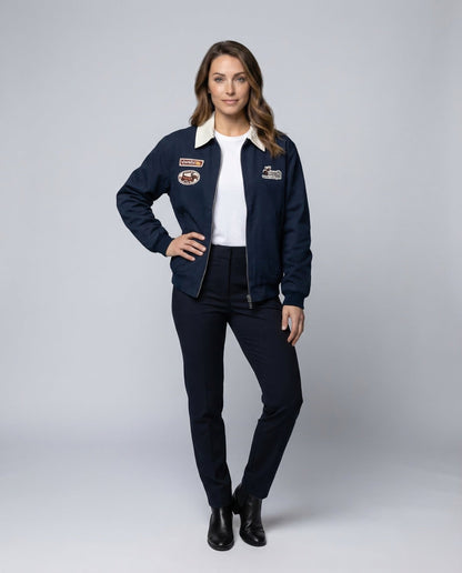 Giacca College Donna con Zip e Toppe - Brentozzi