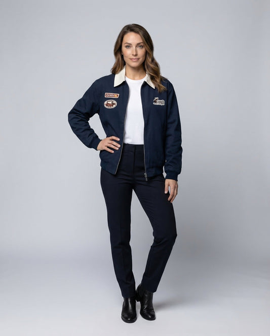Giacca College Donna con Zip e Toppe - Brentozzi