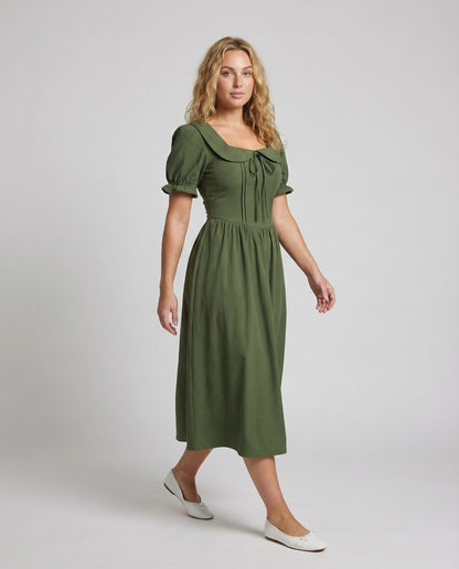 Abito Maxi Donna Effetto Corsetto Maniche a Sbuffo - Brentozzi