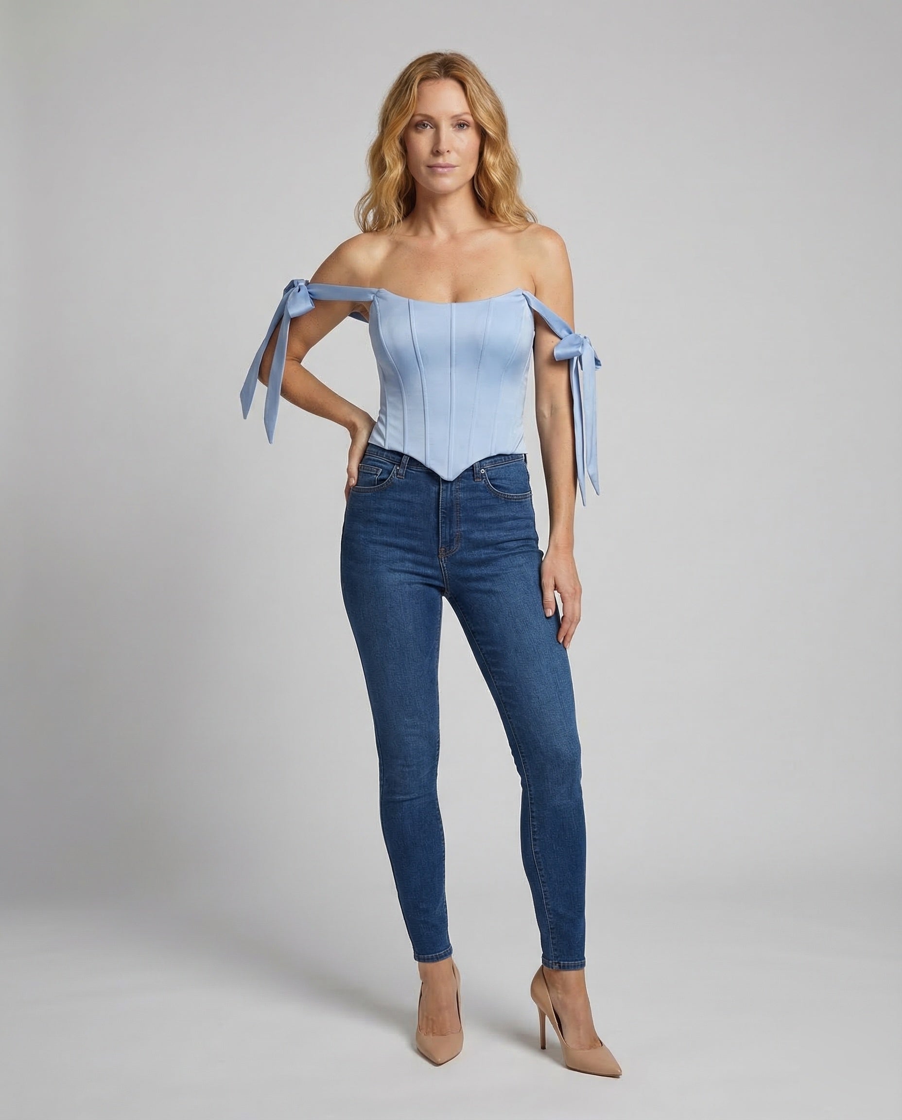 Corsetto Donna Scollo Bardot con Lacci - Brentozzi