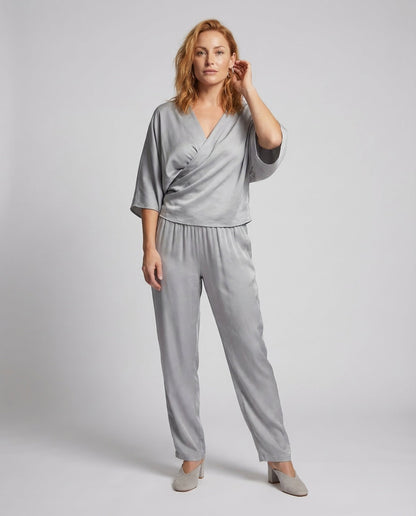 Completo Donna Satinato Pantaloni Palazzo Ampi - Brentozzi
