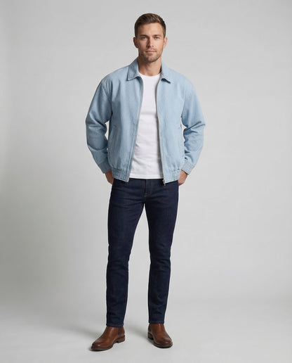 Giacca Bomber Uomo a Righe con Zip - Brentozzi