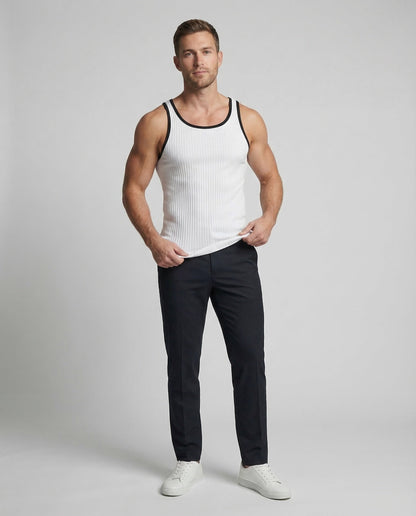 Canotta Uomo Slim Fit con Bordo a Contrasto - Brentozzi
