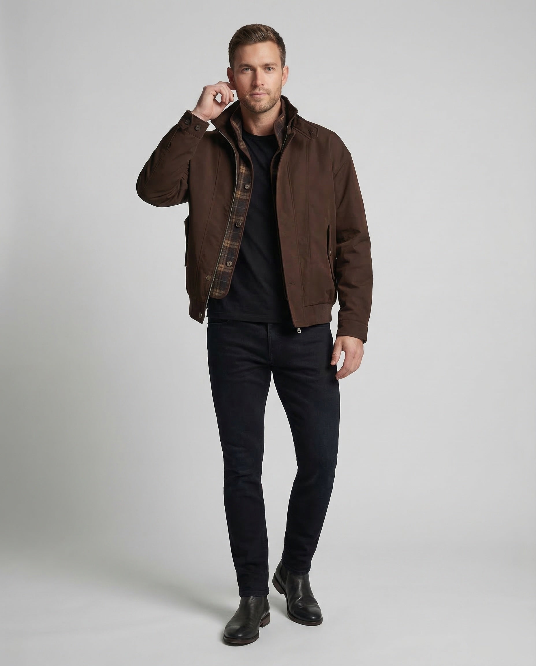 Giacca Bomber Uomo Utility Colletto con Cinturino - Brentozzi