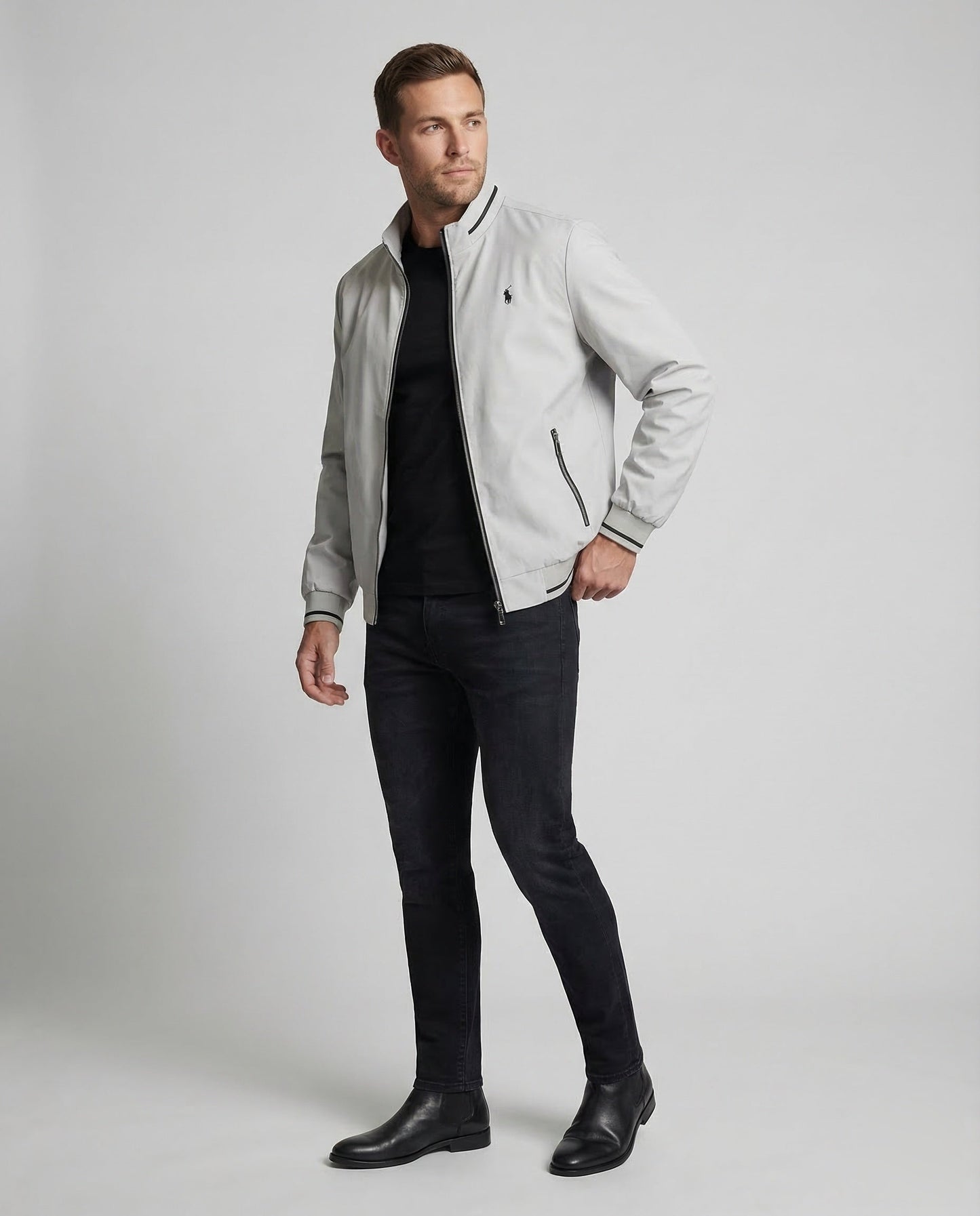Giacca Bomber Uomo con Righe a Contrasto Regular Fit - Brentozzi