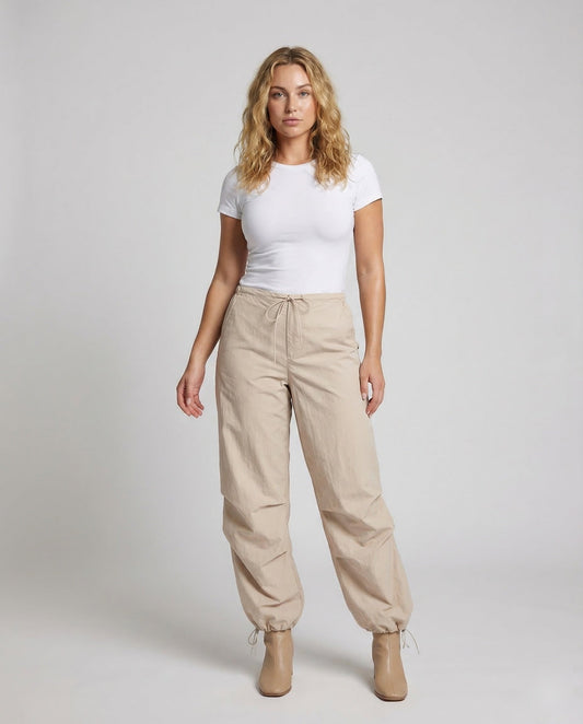Pantaloni Cargo Donna Gamba Larga con Coulisse - Brentozzi