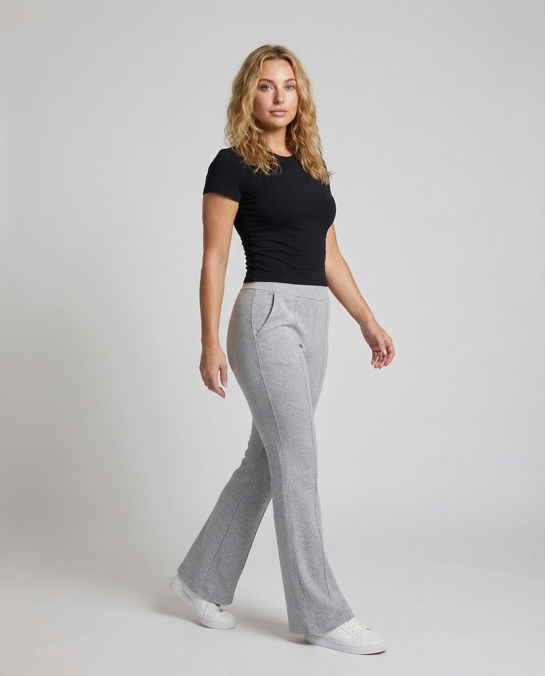 Pantaloni Donna in Felpa Garzata Vestibilità Svasata - Brentozzi