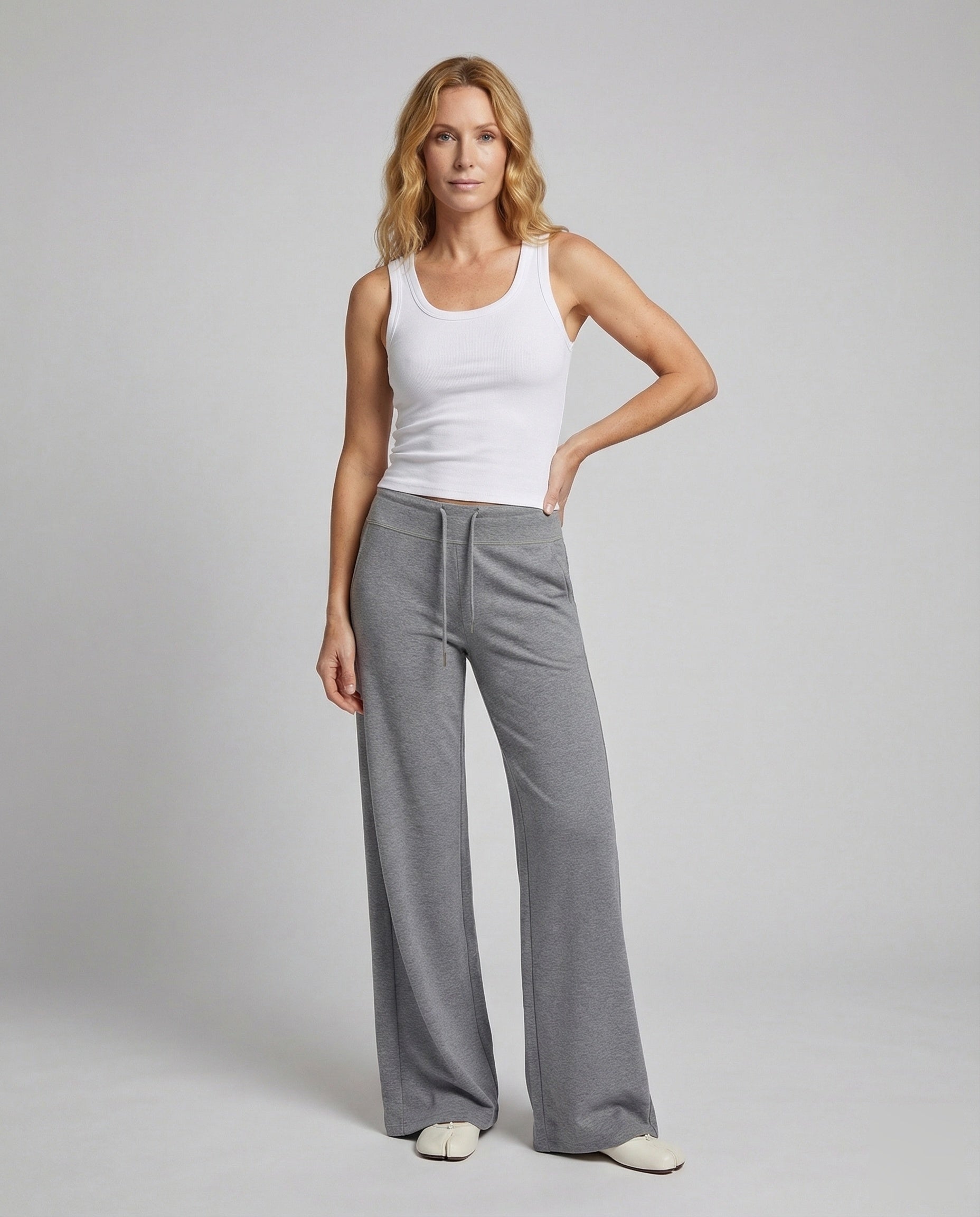 Pantaloni Donna Cotone Mix Taglio Largo Casual - Brentozzi