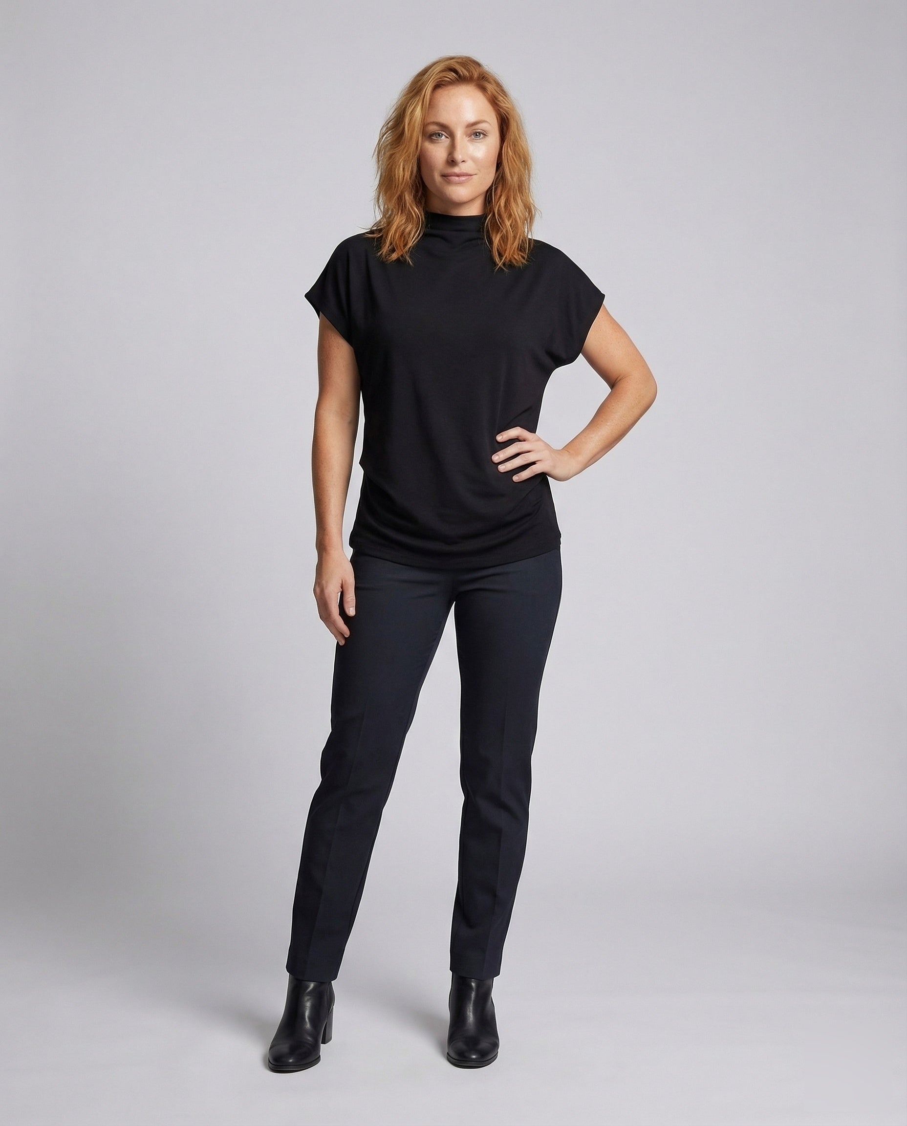 Oversize Donna Drappeggiato Collo Alto - Brentozzi