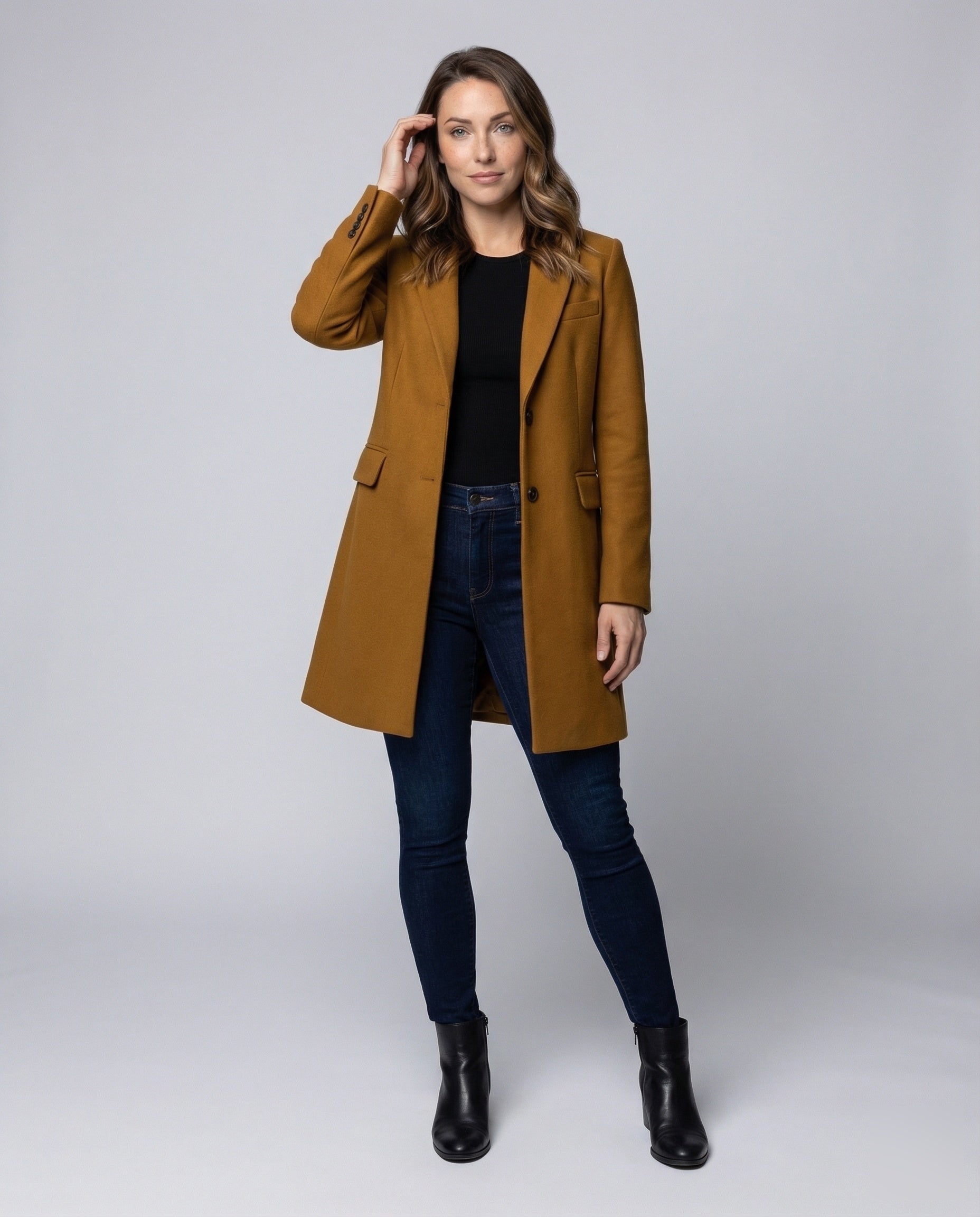 Cappotto Donna in Misto Lana Monopetto con Rever - Brentozzi