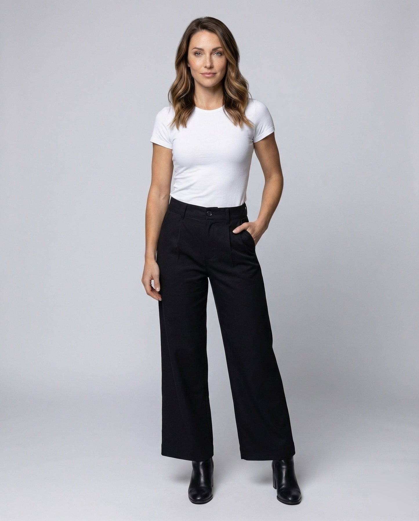 Pantaloni Business Donna Piega Stirata Vestibilità Ampia - Brentozzi