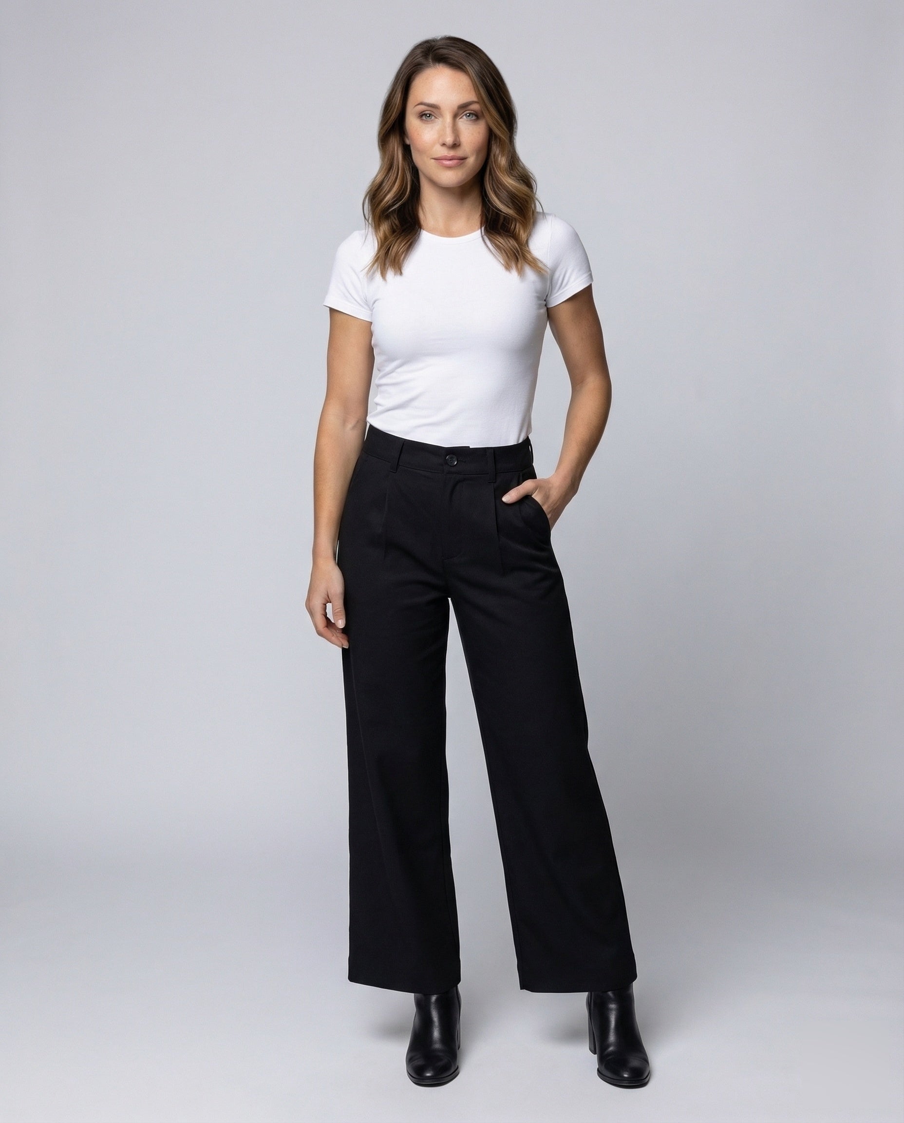 Pantaloni Business Donna Piega Stirata Vestibilità Ampia - Brentozzi