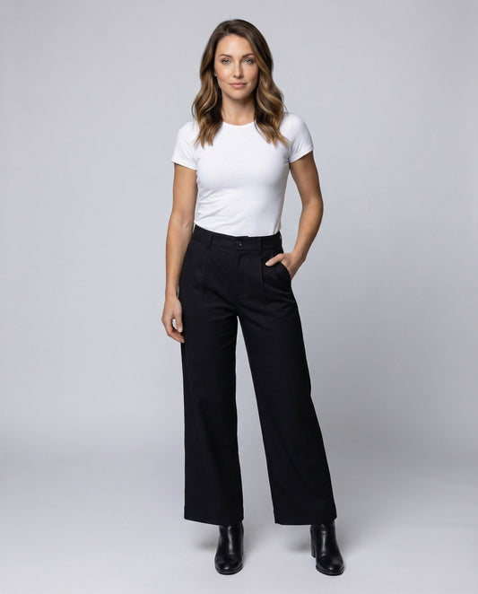 Pantaloni Business Donna Piega Stirata Vestibilità Ampia - Brentozzi