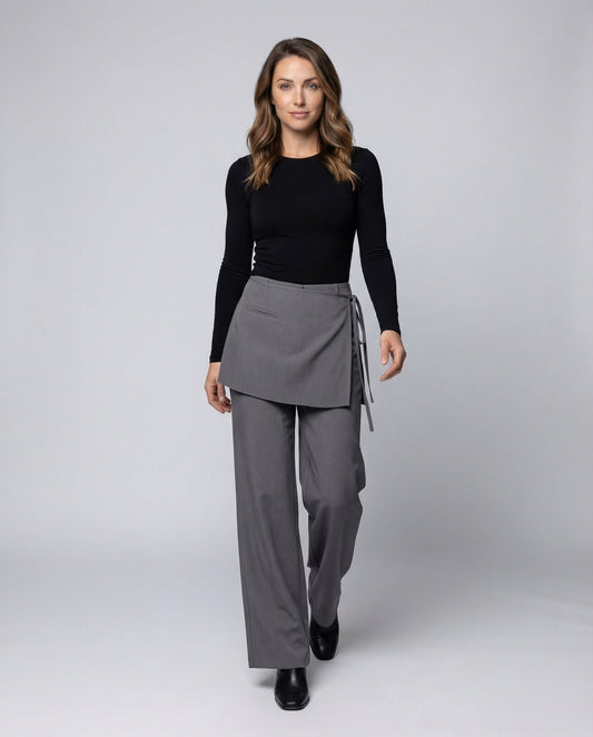 Pantaloni Donna Taglio Svasato Gonna Mini Portafoglio - Brentozzi