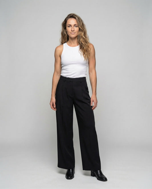 Pantaloni Donna a Piega Gamba Larga - Brentozzi