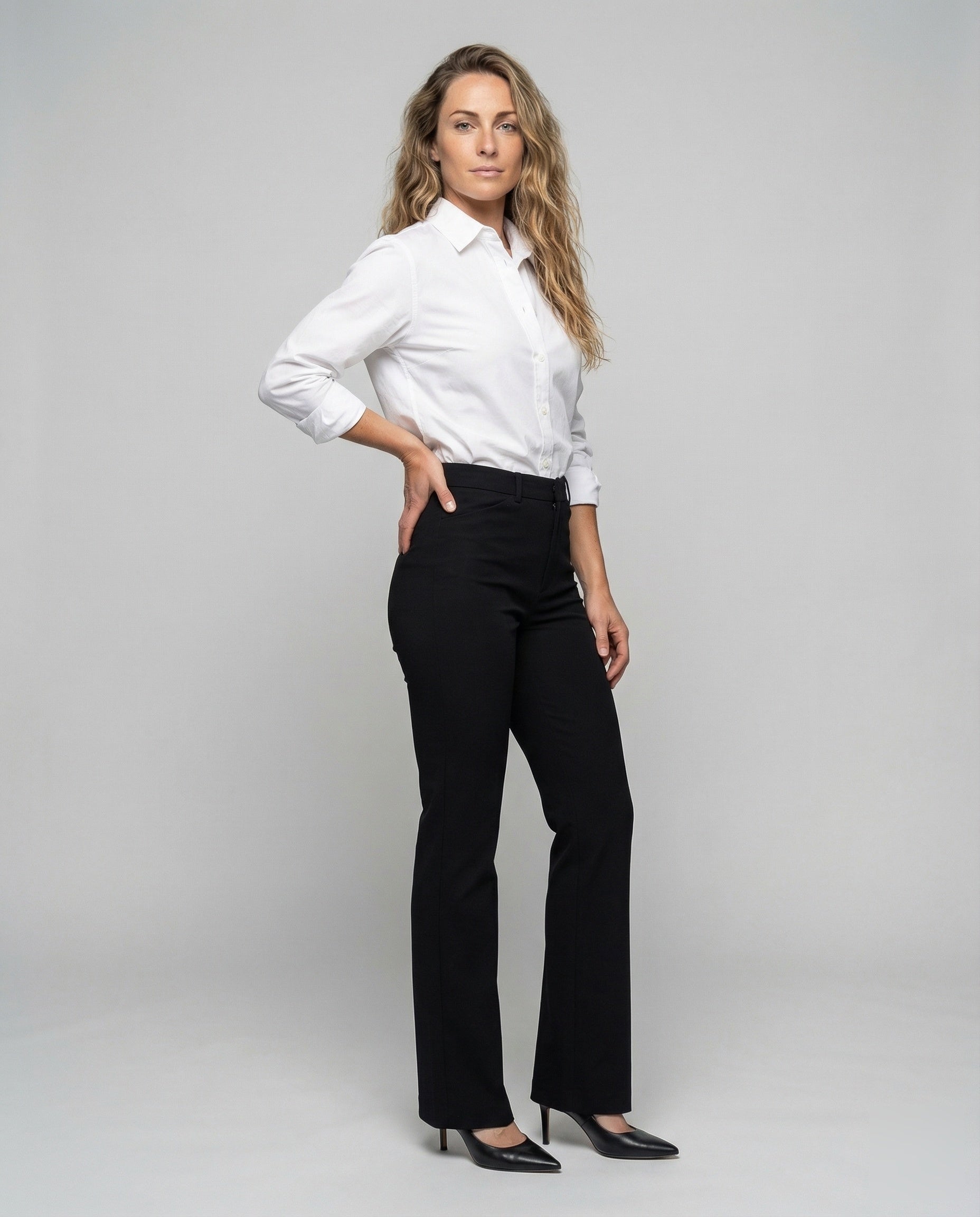 Pantaloni Donna Tubolari Vita Alta Taglio Svasato - Brentozzi