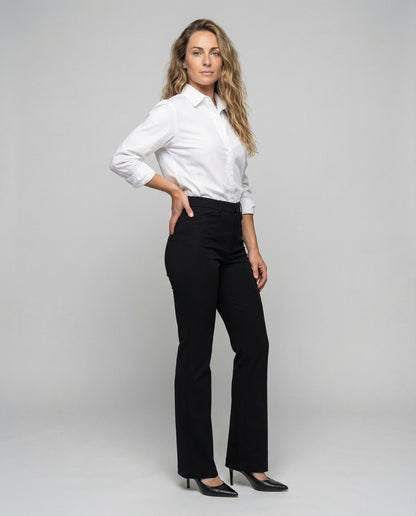 Pantaloni Donna Tubolari Vita Alta Taglio Svasato - Brentozzi