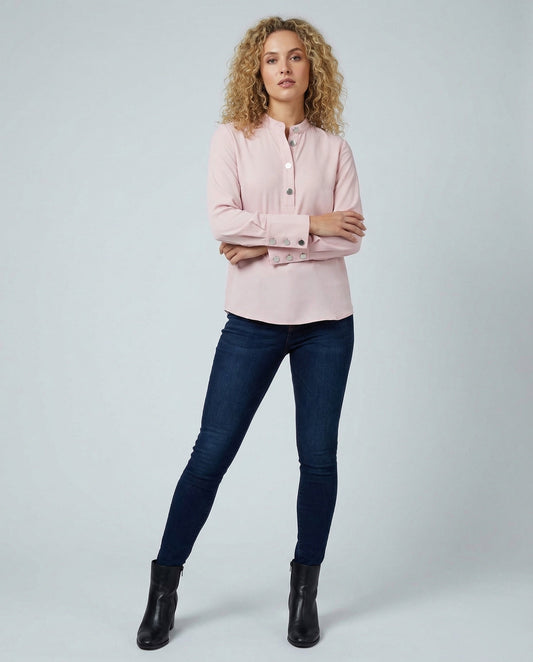 Camicia Elegante Donna Manica Lunga Collo Alto - Brentozzi
