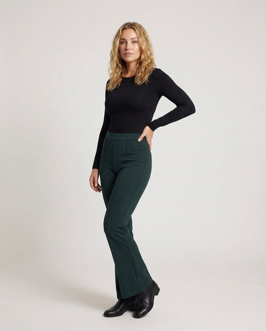 Pantaloni Donna Stretch Flare Cucitura Centrale - Brentozzi