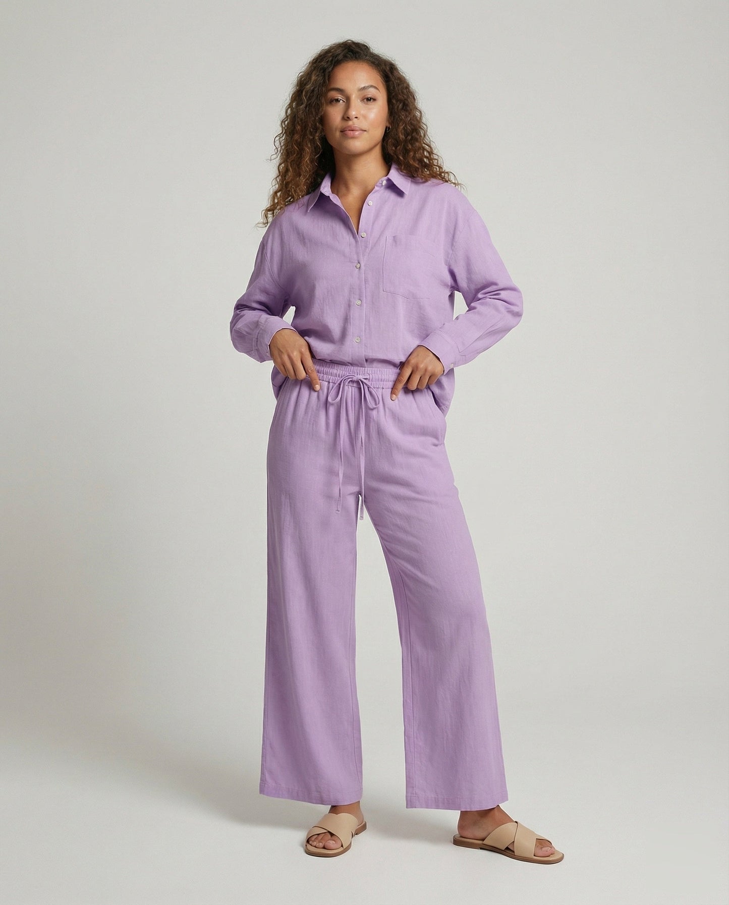 Completo Donna in Crêpe Pantaloni con Coulisse Regular - Brentozzi
