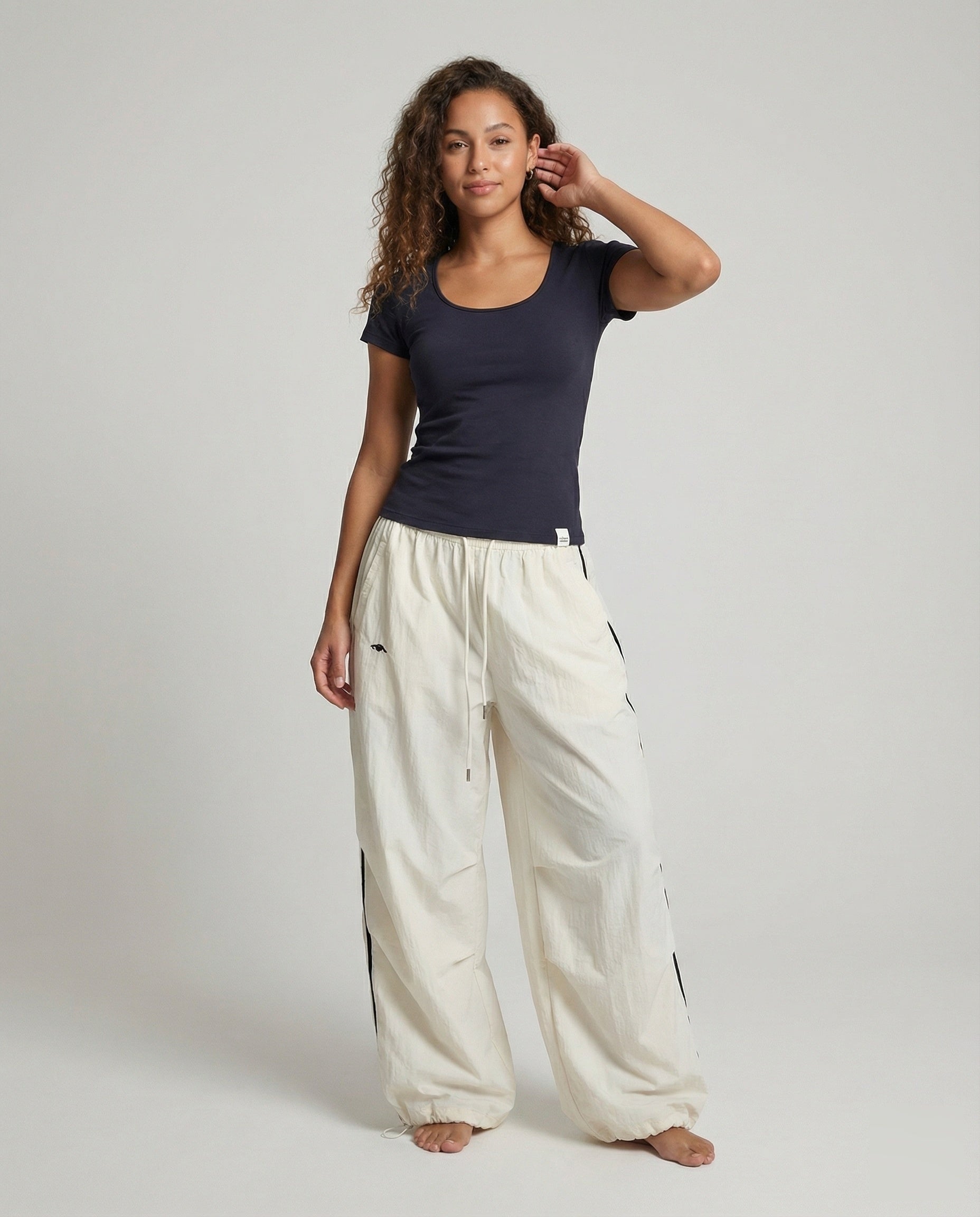 Pantaloni Cargo Donna con Bande Laterali Stile Balloon - Brentozzi