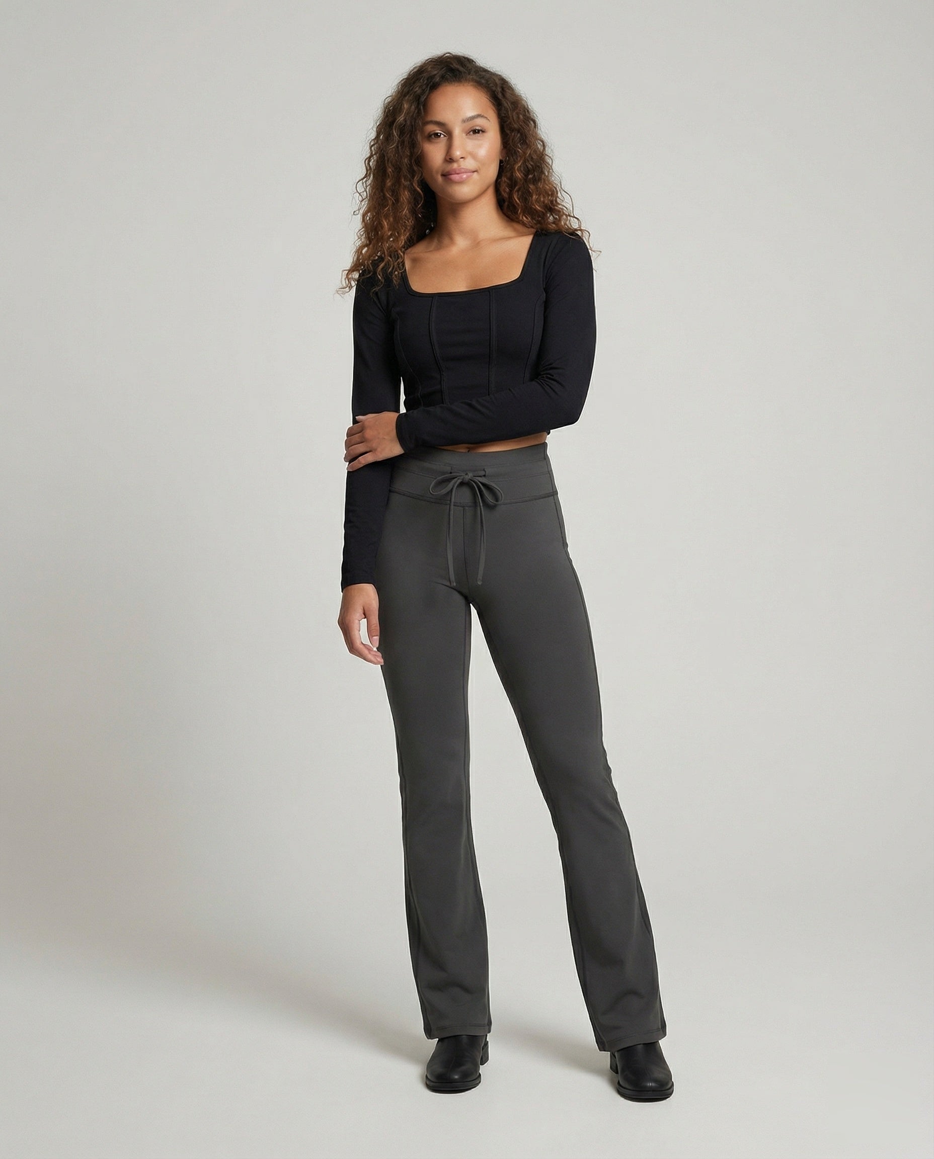 Pantaloni Donna Stretch Vita Alta Svasati - Brentozzi